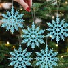 SULOLI Glitter Snowflake Hanging Decorations(Blue)