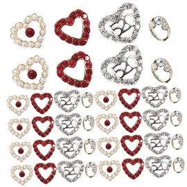 COHEALI 200pcs Heart Shape Nail Charms Nail Art Decorations Manicure Accessories for Crafting and Special Occasions