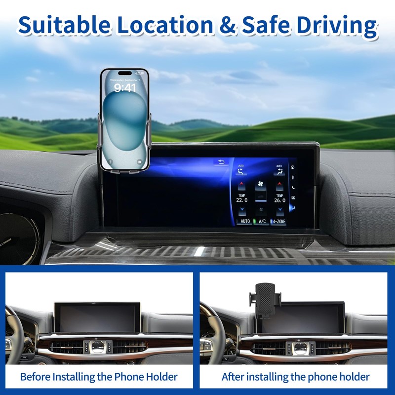 YIXKTUKEKE Car Phone Holder for Lexus LX570 2016 2017 2018