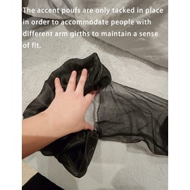 XXDingbs Super Puff Sheer Long Gloves Oversize Tulle Mesh Gloves for Cocktail Opera Party Gloves with Ruffle Long Sleeve Royal Blue