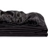 Damier Satin Fitted Sheet 160 x 200 cm Black Silk