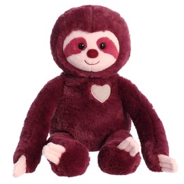 Aurora® Heartwarming Valentine Sweety Sloth Stuffed Animal - Decorative Companion - Loveable Companions - Amethyst 20.5 Inches