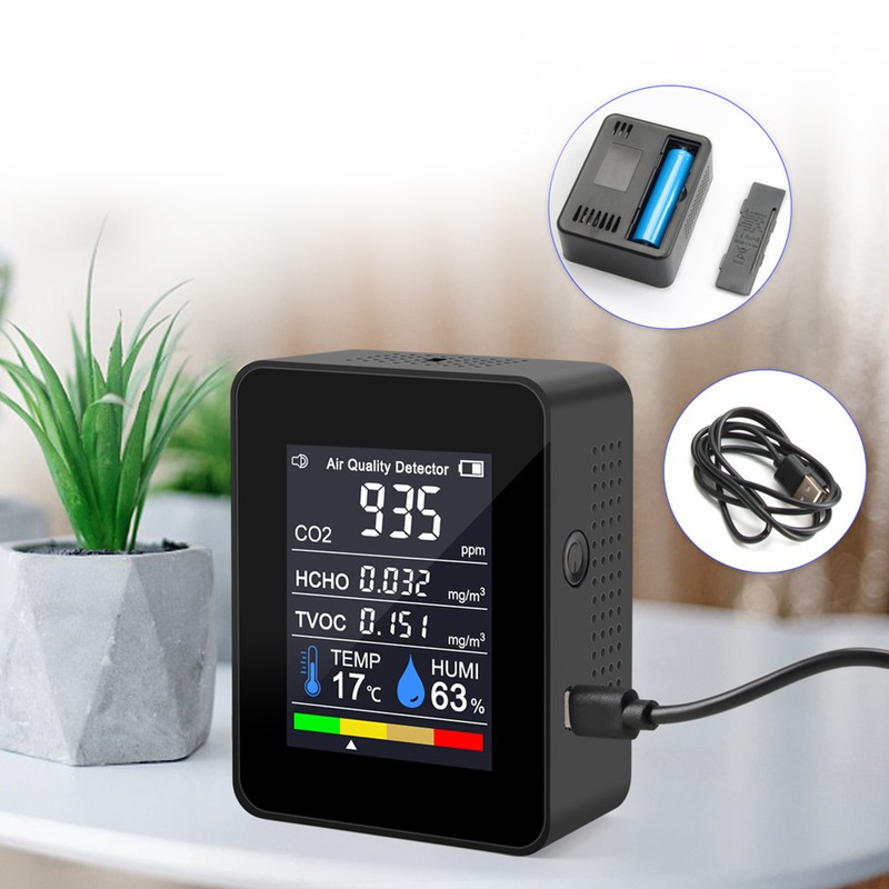 8 in 1 Air Quality Monitor with Gravity Sensor Carbon