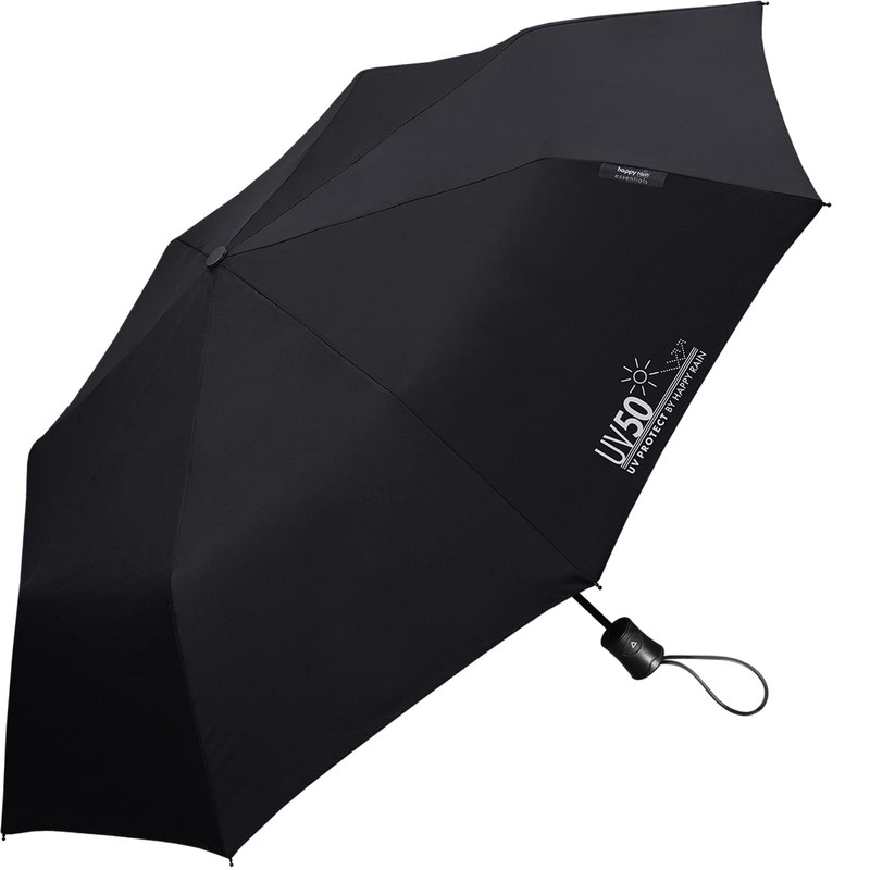 Happy Rain Folding Umbrella with Automatic UV50 UV Protect, black
