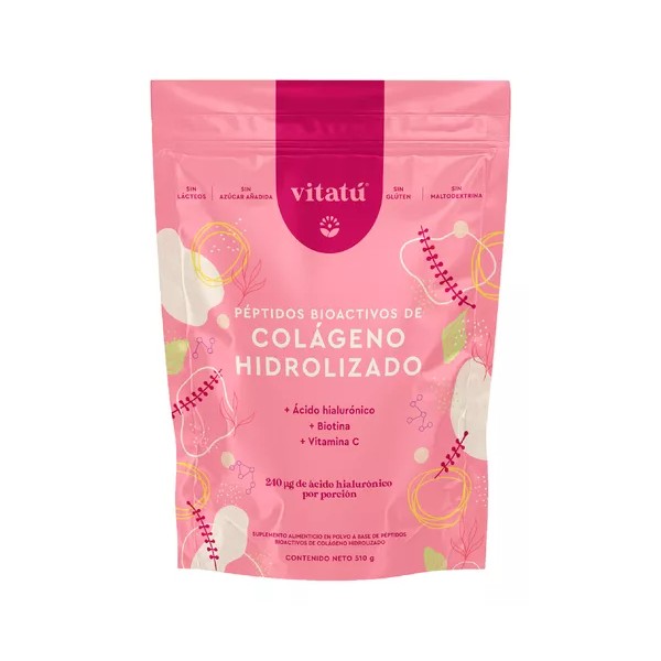 Vitatú | Colágeno hidrolizado con Ácido Hialurónico, Biotina, y Vitamina