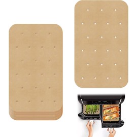 FortuneGlobe Backpapier für Air Fryer, 200 Stück, Backölpapier, perforiertes Backpapier, Antihaftbeschichtung für Luftfritteuse, Backofen (14 x 20,5 cm)