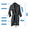 Ecolinen Bathrobe Shawl (Small-Medium, Gray), 100% Terry Cotton Robe-Unisex Bath