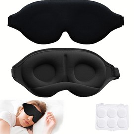 Sleep Eye Mask for Men Women, 3D Contoured Eye Mask for Sleeping with Adjustable Strap, Nighttime Sleep Eye Masks, Zero Eye Pressure Blindfold for Men Women, Soft Breathable Eye Shade for Travel Essentials