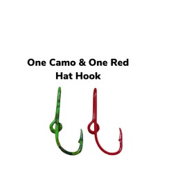 Custom Colored Eagle Claw Hat Fish Hooks for Cap -Set of Two Hat pins- One Red and One Camo Hat Hook Money/Tie Clasp