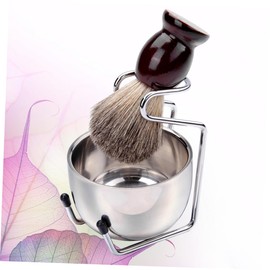 Healeved Complete Beard Grooming Kit 3pcs Shaving Brush Bowl Soap Bowl Perfect for Home or Salon Use Random Color