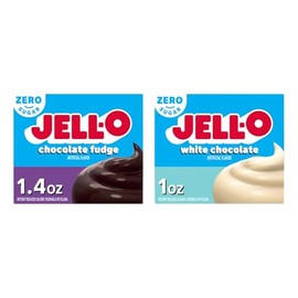Jell-O Sugar Free Double Delight Pudding Mix – Chocolate Fudge & White Chocolate (Variety Pack)