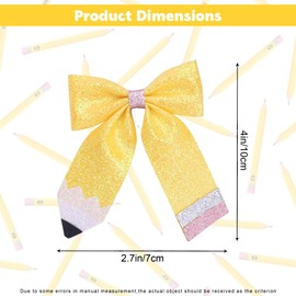 School Bows, Back to School Bows, Pencil Hair Bow, Kindergarten Bow Pencil Accessories, Crayon Hair Clips