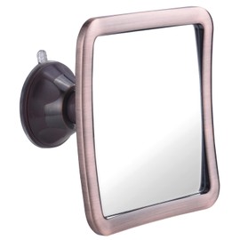 MIRRORVANA Fogless Shower Mirror for Shaving with Improved Suction and 360° Swivel - Unbreakable Fog Free Mirror for Men and Women - 6.3" x 6.3" (Bronze)