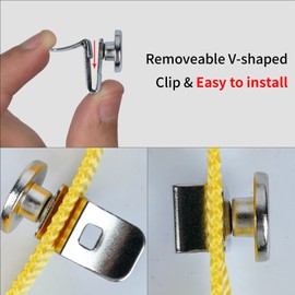 Melo Tough Movable No Sew Button End Brace Suspender Button Clips Set of 7 Pack (Chrome)