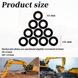XYgdhqpt 10PCS 65mm Excavator And Skid Steer Bucket Pin Shims Kit,Bucket Pin Shims Kit Compatible with Excavator C-at 312 D-eere 130G Ko-belco Hitachi Case
