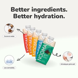 NOOMA - Hydrating Sports Drink - Organic Electrolyte Drink - 0 Added Sugars - 30 Calories & 505mg Electrolytes - Variety Pack - 12 Pack (16.9oz each)