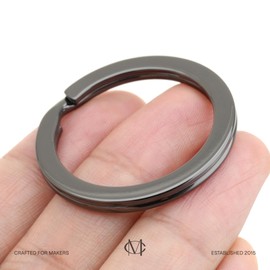 CRAFTMEMORE Key Rings Quality Keychain Rings Metal Flat Split Rings for Car Keys Attachment DIY Leathercraft 10pcs VTKR (1" (25mm) KR34, Gunmetal)