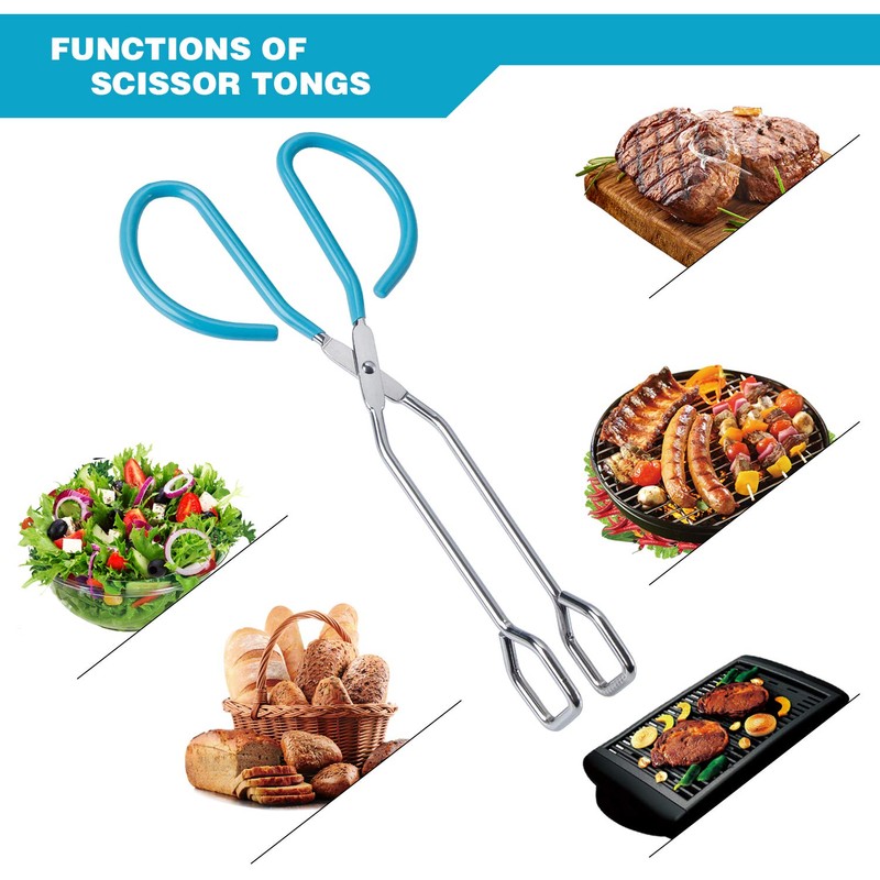 MSY BIGSUNNY Scissor Tongs Heavy Duty Cooking Tongs with Soft