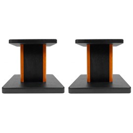 Rockville Pair RHT8C 8" Desktop Speaker Stands, 66 lbs. Capacity, Wood Finish, Resonance-Free, Cable Management, Isolation Pads, for Bookshelf/Studio Monitors