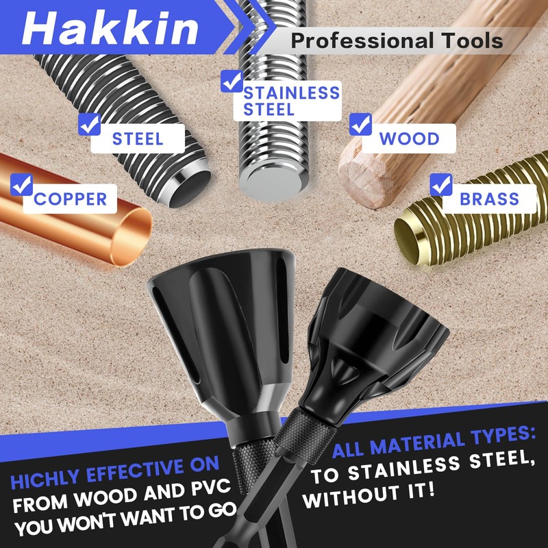 2PCS Burr Removal Tool for Metal, Hakkin Deburring External Chamfer