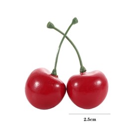Pokinge 40pcs Red Cherries Photography Accessories Artificial Cherries Food Crafts Fruit Model, Cherries Fake Fruit Model for Home Kitchen Party Decoration