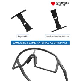Replacement Wicket for Oakley Sutro OO9406/Sutro Asian Fit OO9406A/Sutro S OO9462 Sunglass - 3 Pairs(Black + Black + Gold)