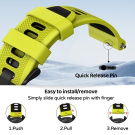 U-LIMVE Watch Band for Garmin Forerunner 265/Forerunner 255/Vivoactive 4/Venu 3/Venu 2, 22mm Quick Release Silicone Replacement Band