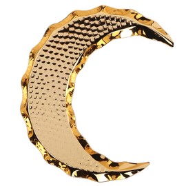 Serving Platter Zinc Alloy Fruit Plate Contemporary Half‑Moon Shape Tableware for Home Decorat