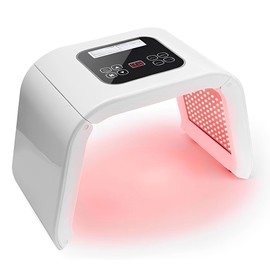 Terapia de Luz con 7 Colores Lampara Facial - Dispositivo LED Cuidado Facial, Mquina de Belleza, Pantalla Tctil Ajustable, con Gafas Incluidas, para  