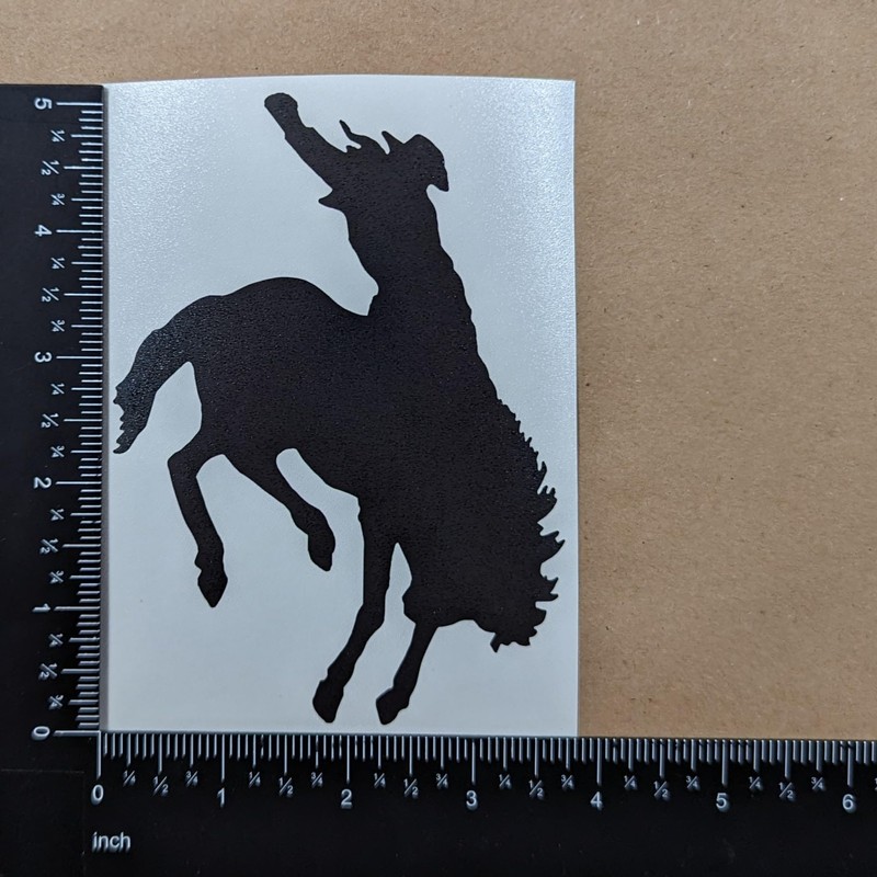 Cowboy Decal 4 Pack: Bucking Bronco Silhouette, Cowboy Hat, Hat