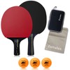 Table Tennis Racket Set of 2 Net Case Ball Beginners