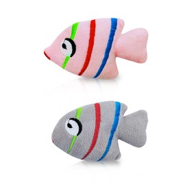 Andiker Catnip Toys for Cats, 3pcs Plush Bite Resistant Cat Chew Toys for chewing, 3.93Inches Interactive Catnip Filled Kitten Toys for Indoor Cats Self Play for Kicking & Playing (Pink+Grey)