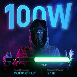 ZHIYUN CINEPEER CF100 Combo 100W LED Video Light Wand Max 2610 Lux RGB 2700K~6500K CRI 96+ Portable Light Stick with 6 Effects Continuous Output Lighting