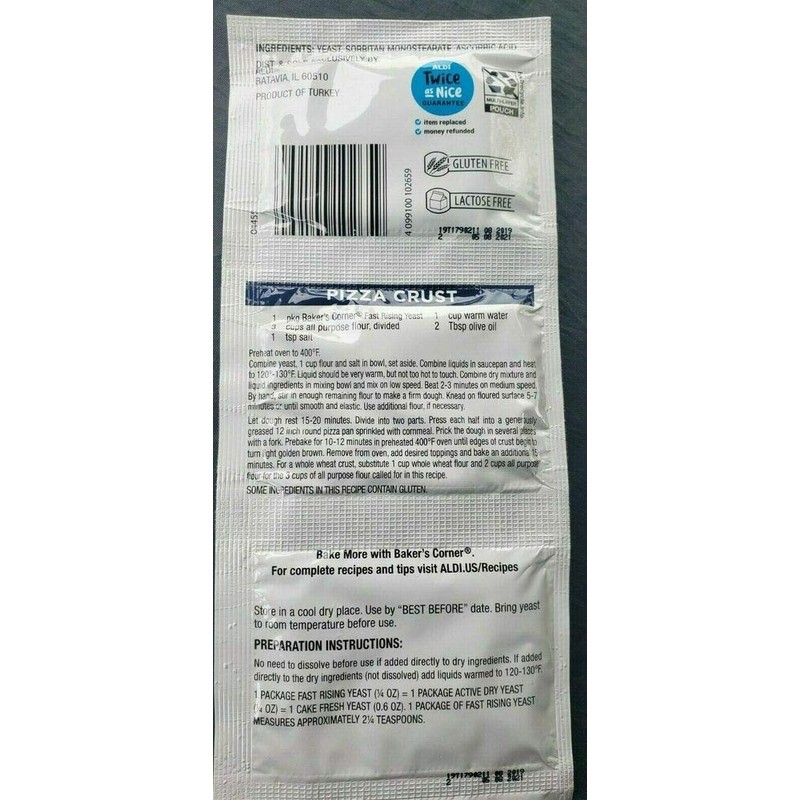 Rapid Rise Instant Fast Rising Yeast 1 Strip of 3
