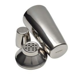 Rink Drink 3 Piece Manhattan Cocktail Shaker, Built in Strainer, Stainless Steel 800ml (28oz)