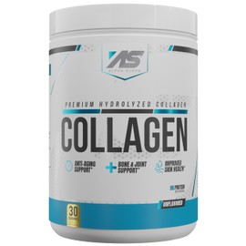 Alpha Supps Premium Hydrolyzed Collagen Protein Powder - Collagen Peptides Supplement for Men & Women with Digestive Enzymes - 30 Servings (Unflavored)