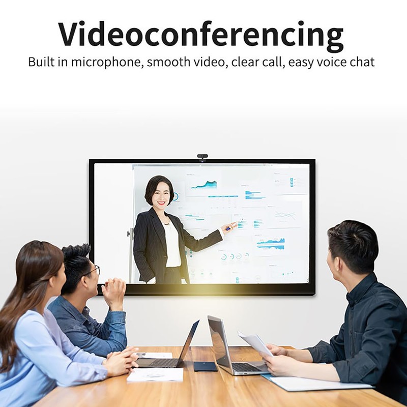 Webcam with Microphone Camera PC Cam 1080p HD 360° Adjustable