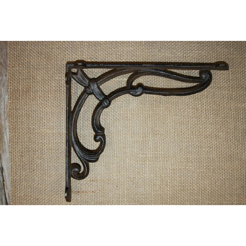 4- Decorative Cast Iron Shelf Bracket, Victorian Scroll Design, Corbels,