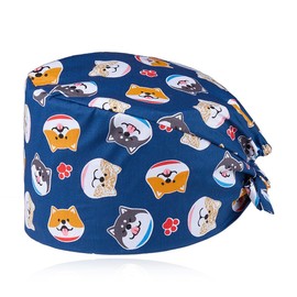 Surgical Hood Fabric Nurse Hood Adjustable Surgical Hat Buttons Adjustable Work Cap with Sweatband Hoods Bag Caps Cotton Dust Cap Pet Turban Hat (Style B), multicoloured