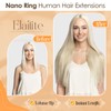 Elailite Nano Ring Hair Extensions Real Human Hair Blonde With