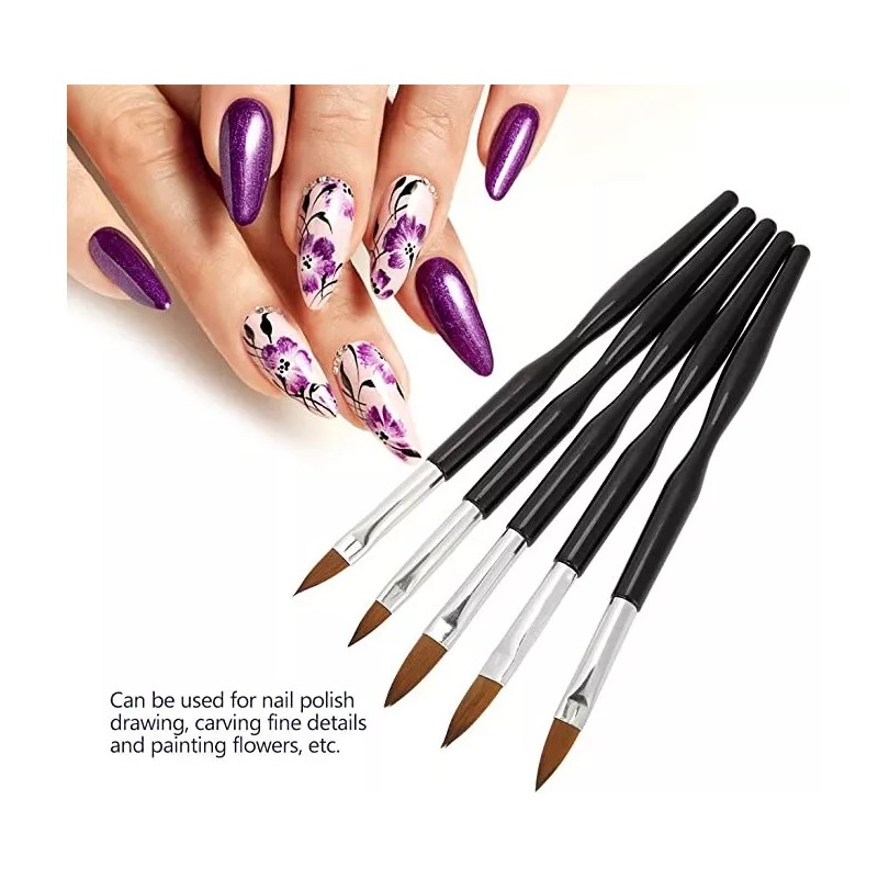 Juego Brochas Aplicación Decoración Uñas Acrílicas Manicura