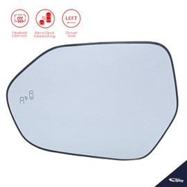 Spieg Driver Side Mirror Glass for Toyota Camry 2018-2024, Corolla 2020-2024, Prius 2016-2020 Heated w/Blind Spot Monitoring BSM Backing Plate | Left Side View Mirror Compatible with OE 87907-06170