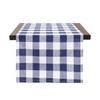Fennco Styles Country Buffalo Check Soft Table Runner 16 x 54 Inch - Navy Blue Check Table Cover for Everyday Use, Picnic, Family Gathering, Indoor Outdoor Parties and Special Occasion