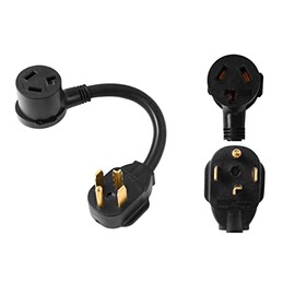 ONETAK NEMA 14-30P to 10-30R ETL Listed 120V/240V 30 Amp 10 AWG 4 Prong Male Plug to 3 Prong Female Outlet Receptacle Welder Clothes Dryer Power Cord Adapter