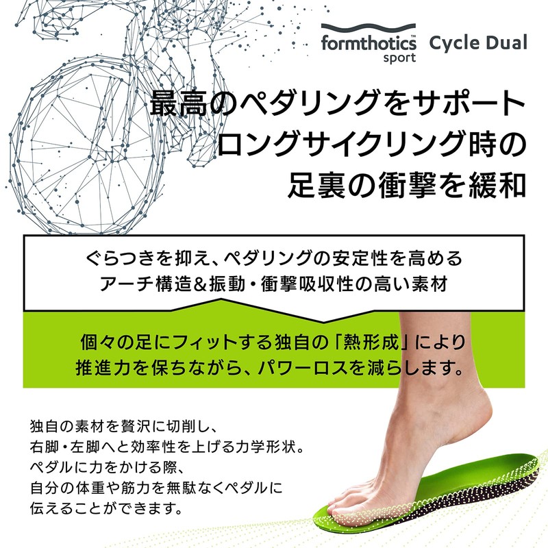 Formthotics Cycling Sports Insoles Ultra Light Shock Absorbing Bicycle Cycle
