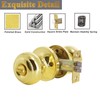 Probrico Polished Brass Keyed Alike Entry Door Knobs, Ball Door
