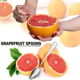 Grapefruit Spoon Serrated Edge Stainless Steel Fruit Knife Grapefruit Utensils Tool Dessert Spoons Orange Peeler Tool for Citrus Lemon Kiwi Salads (3PACK)