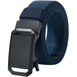 [LionVII] Men's Belt, Extendable, Auto Lock, Nylon Belt, Work, Sports, Climbing, Golf, Outdoors, Work Wear, Stretchable, No Holes, Stepless Adjustment, Alloy Buckle, Width 1.4 inches (35 mm) Length