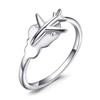 JewelryPalace World Travel Souvenir Airplane Ring for Women, 14k White