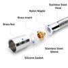 Shower Hose 1m(39"), Chrome Stainless Steel Shower Pipe, Anti-Kink and
